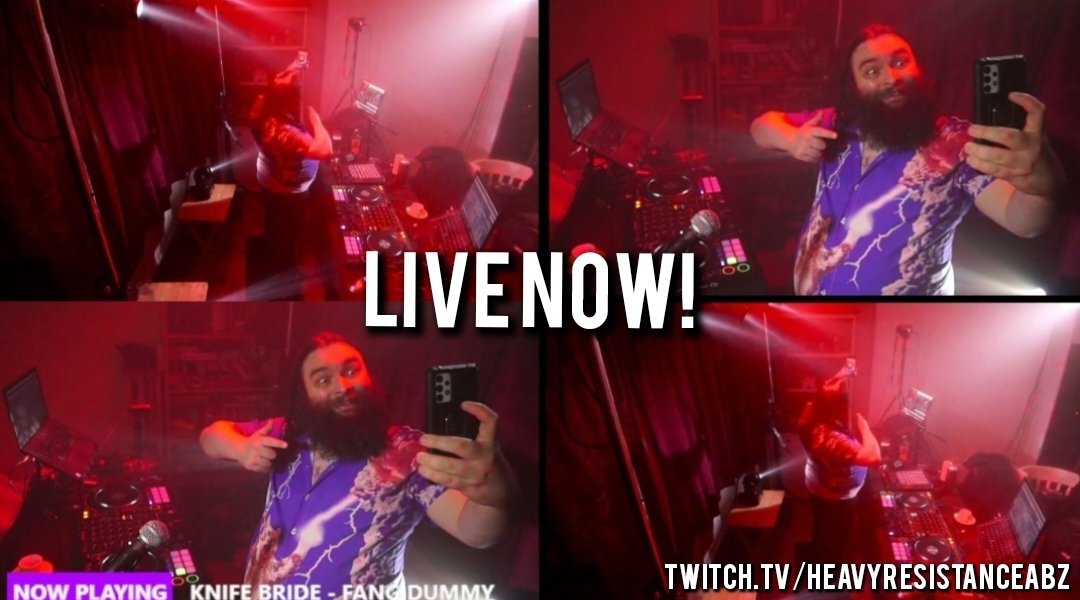 🔴 𝗟𝗜𝗩𝗘 𝗡𝗢𝗪! DJ HairyScaryMark is playing bangers and taking selfies 🤳 Hop on the stream now for good times this evening! Rock / Metal / Emo / Party