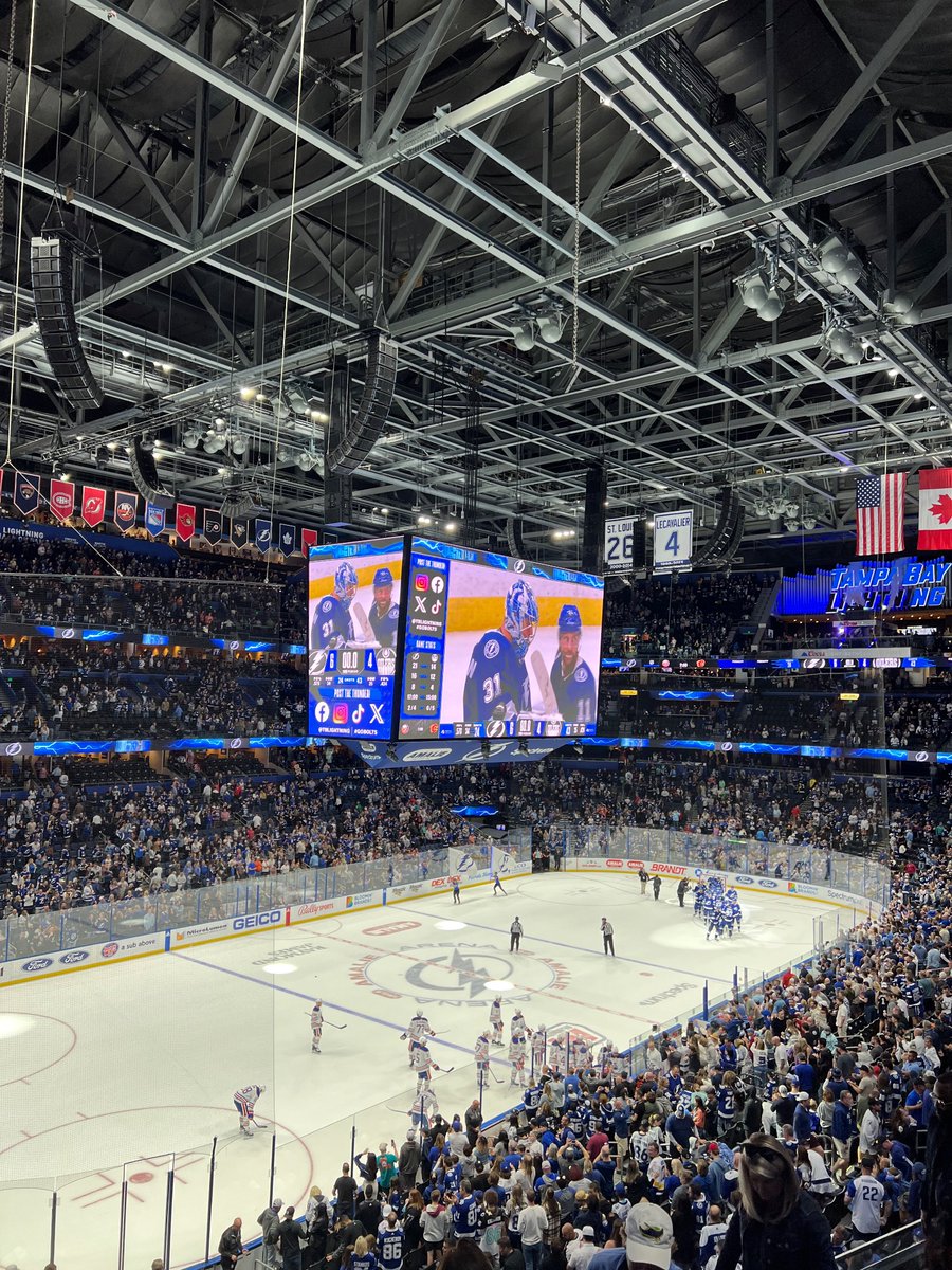 SilvanaBritton's tweet photo. Mom &amp; dad enjoying the off season! Awesome date night at our first @TBLightning game⚡️  It may not be baseball, but it is still pretty strange sitting in the stands together 😂🤍 #gobolts https://t.co/qjpuxBYmgm