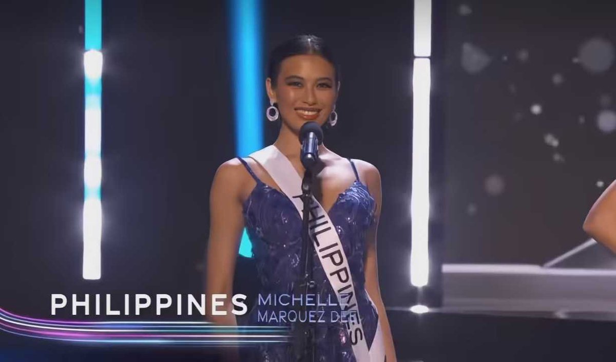 PhilippineStar's tweet photo. IT’S DEE-DAY, FILIPINAS! 🇵🇭​

Miss Universe Philippines Michelle Dee introduces Filipinas during the #MissUniverse2023 coronation day. (Screenshots/Miss Universe Philippines) https://t.co/wsWVRCwvOm