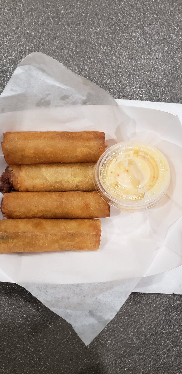 Chicken lumpia care of CA Attorney General Rob Bonta. Thanks Rob! 
#CADEM2023