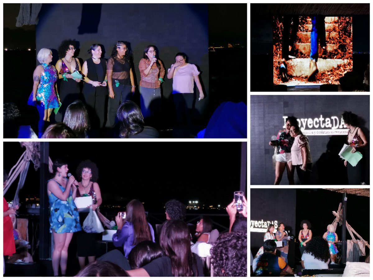 A_Varillas's tweet photo. Esta noche se llevó a cabo en #Cancún, la premiación del 3er Festival de Cine Feminista del Sureste #ProyectaDAS. Muy sorprendida por la calidad de esta edición y de los cortos y documentales galardonados. Muy importante apoyar estas iniciativas como semillero de talento. https://t.co/LygvFiNY8F