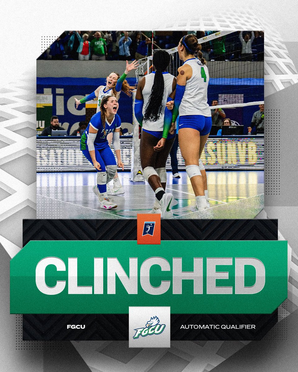 EAGLES ARE SOARING HIGH AS THEY CLINCH THEIR AQ 🦅 

In a dominate performance from <a href="/FGCU_VB/">FGCU Volleyball</a>, the Eagles secure their 10th <a href="/ASUNVB/">ASUN Volleyball🏐</a> championship as well as their place in the NCAA tournament with a sweep over Lipscomb 🤩

#NCAAWVB
