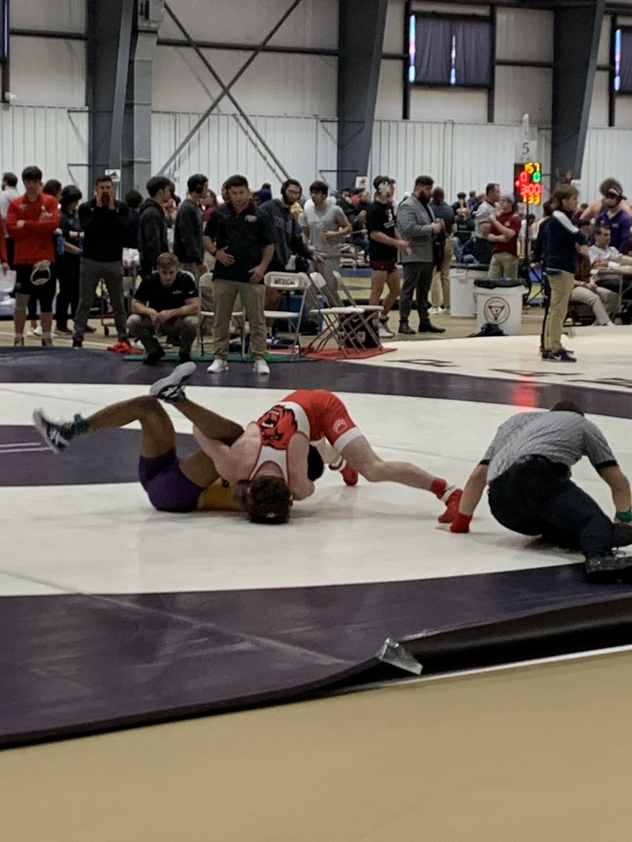 ColinHassett's tweet photo. Got My first college Win ( by pin) At the Doug parker tournament in Springfield Today ‼️( thank you merlino Family for this cool marines shirt 😁) https://t.co/6q5AwqyR8f