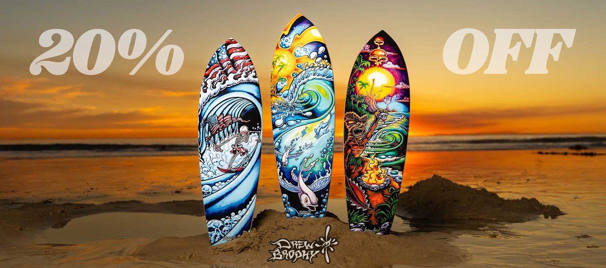 Just added my skateboard decks to my sale drewbrophyart.com/collections/sk…