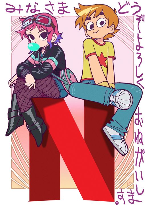 Outstandingmx's tweet photo. Imagen promocional del estudio Science SARU realizada por el artista Shuhei Handa para celebrar el estreno del anime '#ScottPilgrim #TakesOff' en #Netflix.
#RamonaFlowers #ScottPilgrimTakesOff https://t.co/yXOZ79bMTo