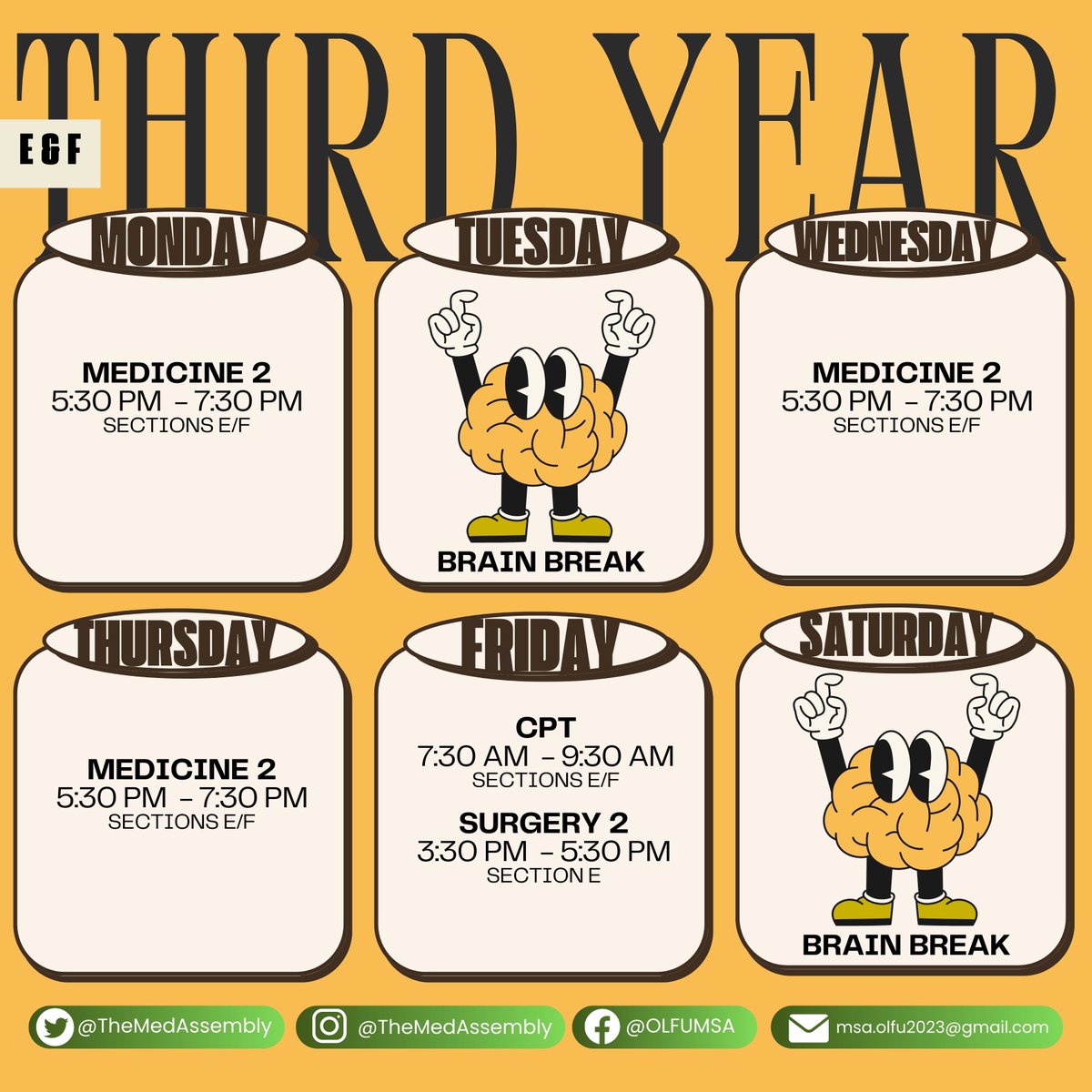 TheMedAssembly's tweet image. Third Year examination schedule :) (4/4)