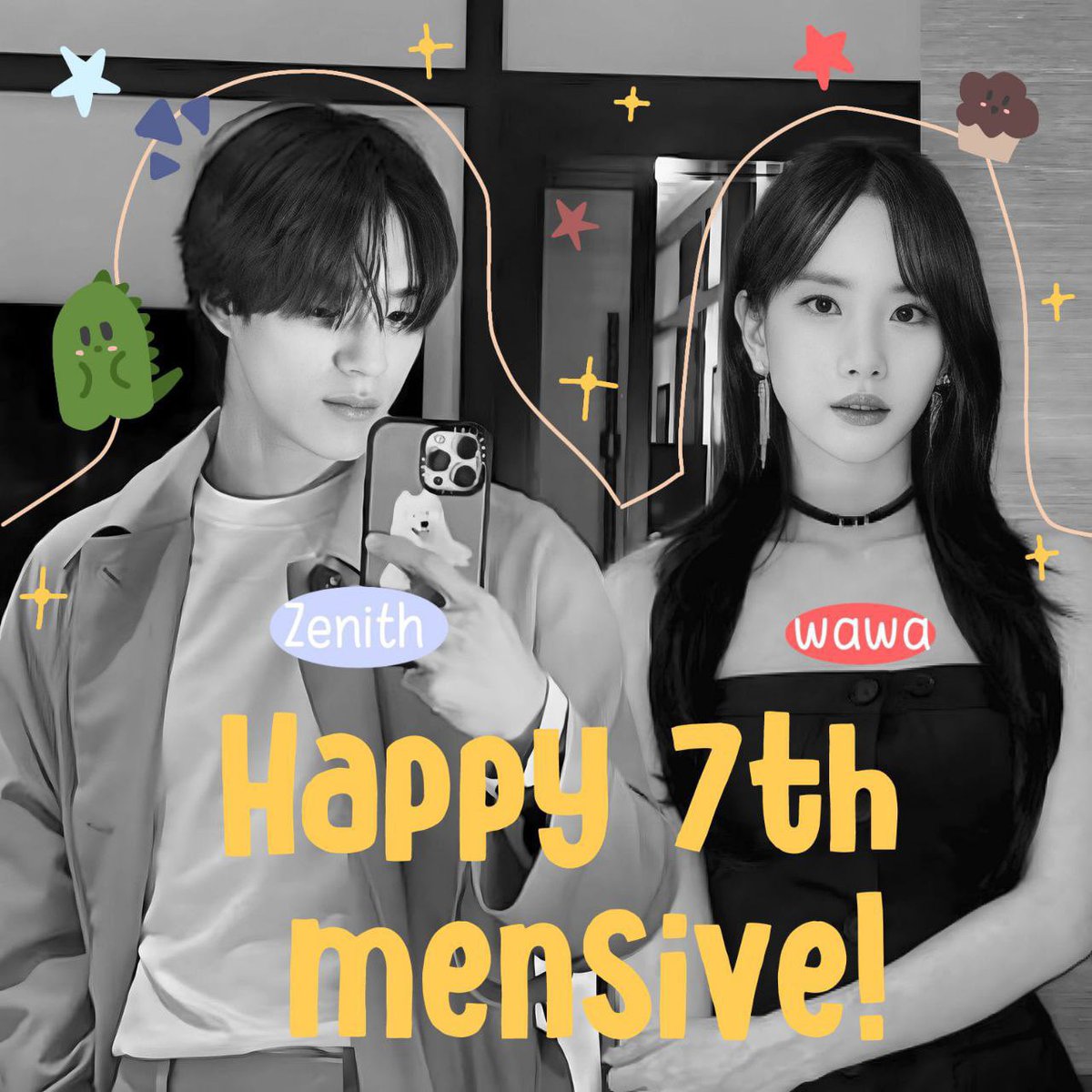 Happy 7th mensive, love birds! May the bond between you guys continue to grow stronger with each passing moment, and may your journey together continue to be filled with joy, love, and countless beautiful moments. Wishing you both a lifetime of happiness and love ❤️ 

#7thZeWa