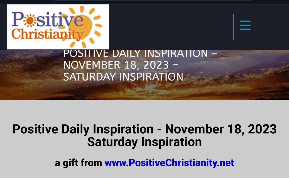 Today's Positive Daily Inspiration
positivechristianity.net/2023/11/positi…