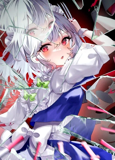 ガラスエフェクトで咲夜さん
