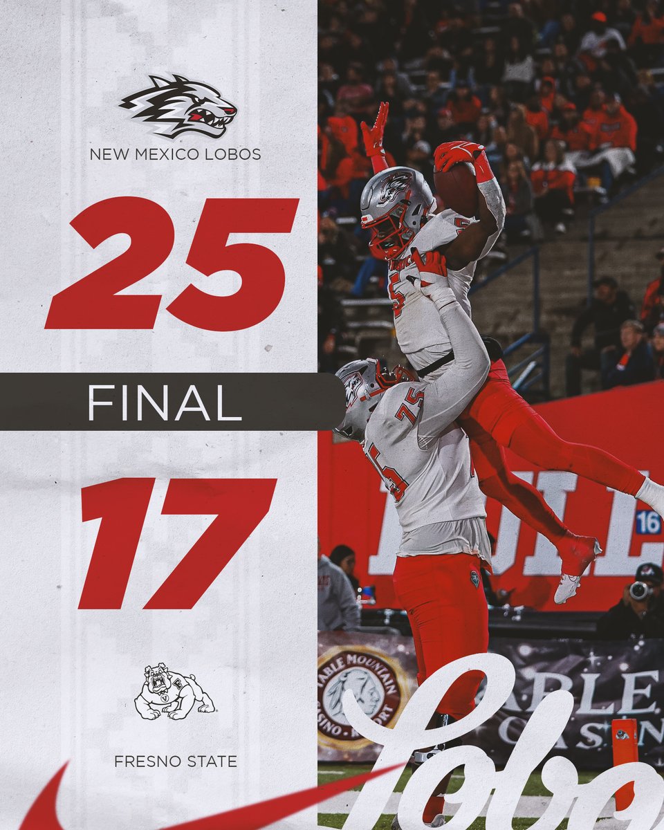 THE LOBOS WIN! For the first time since 1994, the Lobos have defeated the Bulldogs in Fresno.
#GoLobos