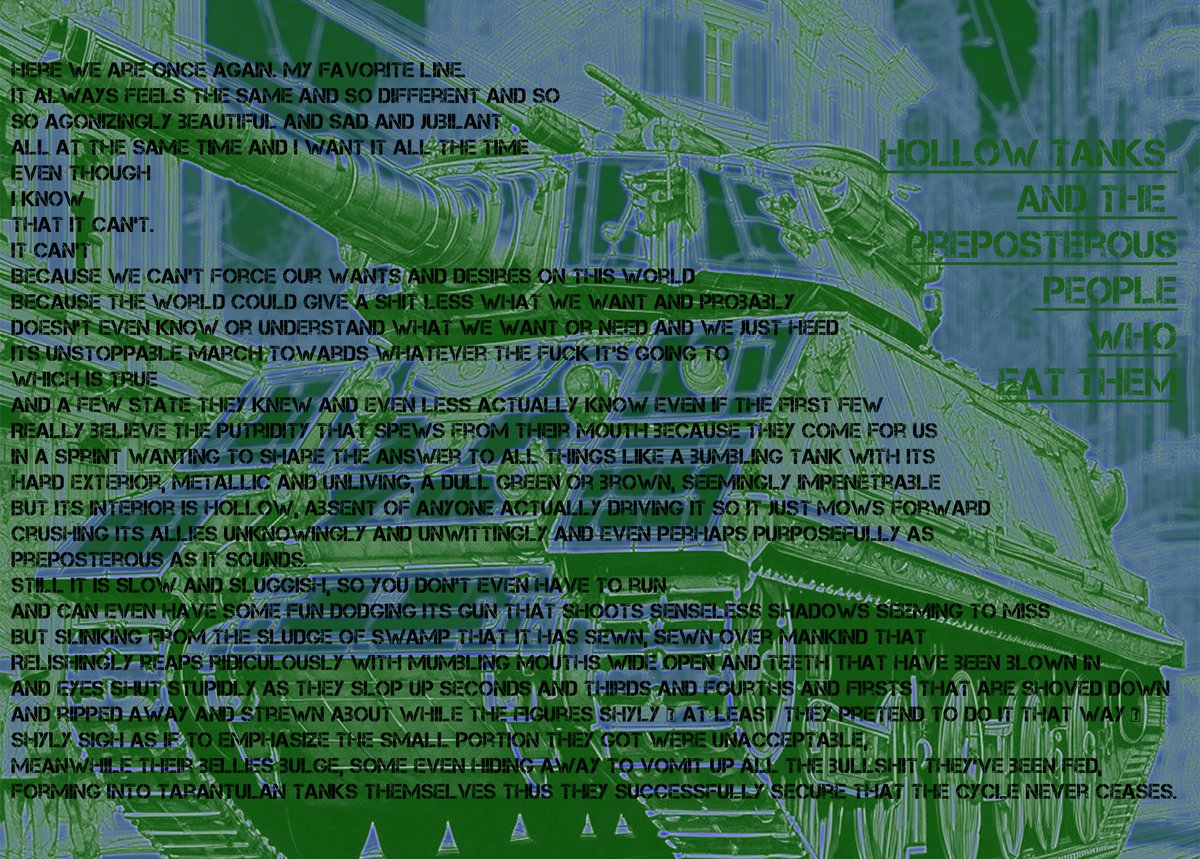 Late Night Rambling:
"Hollow Tanks and the People Who Eat Them"