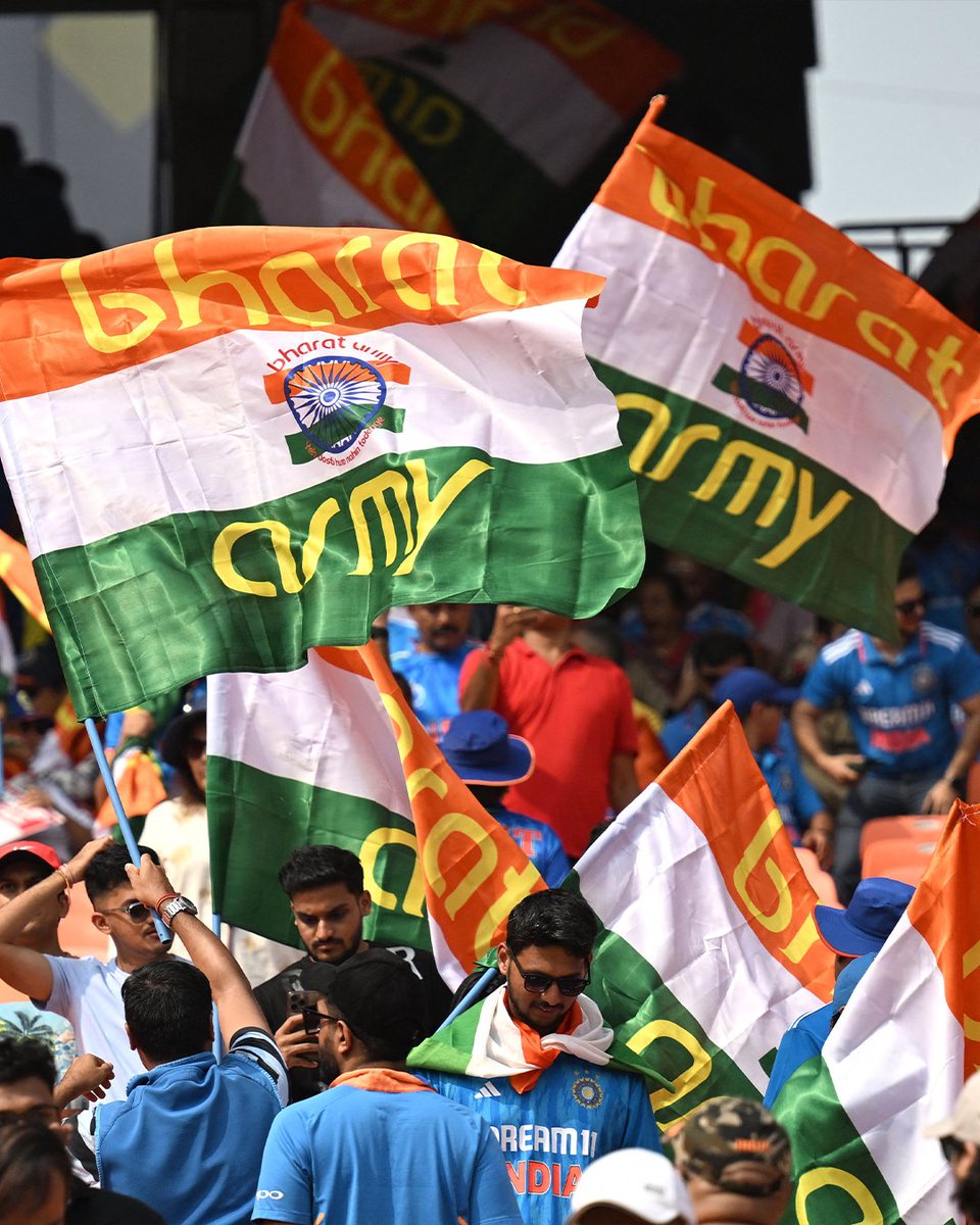 ICC's tweet image. It&apos;s a sea of blue at the #CWC23 Final 💙😍

#INDvAUS