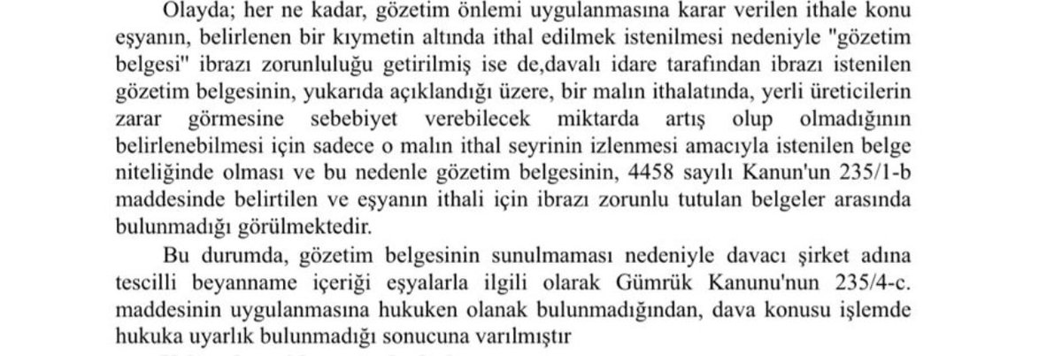 hukukidarevergi's tweet photo. İthalat aşamasında gözetim belgesi ibraz zorunluluğuna uyulmadığı gerekçesiyle Gümrük Kanunu’nun 235/4-c maddesi uyarınca kesilen 796.048,76-TL cezanın iptali yönünde verilen İstanbul 2. Vergi Mahkemesi E:2022/205, K:2023/2187 sayılı kararı https://t.co/8IjQOwp532