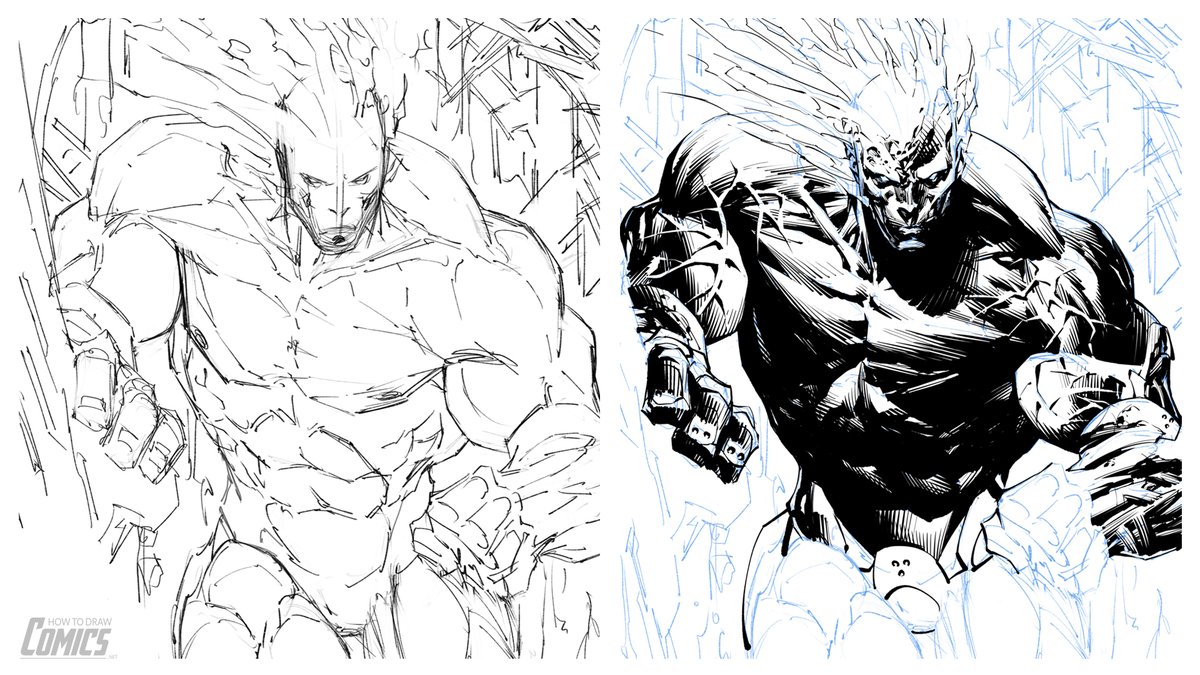 howtodrawcomics's tweet image. I don't think I've ever had as much fun laying down digital ink as today, in Session 3 of the Sequential Storytelling Workshop. 

Here's one of the panels I was demo'ing for the students!

It's crazy, because I'd intended to use more of a clean-cut line art style for this one.…