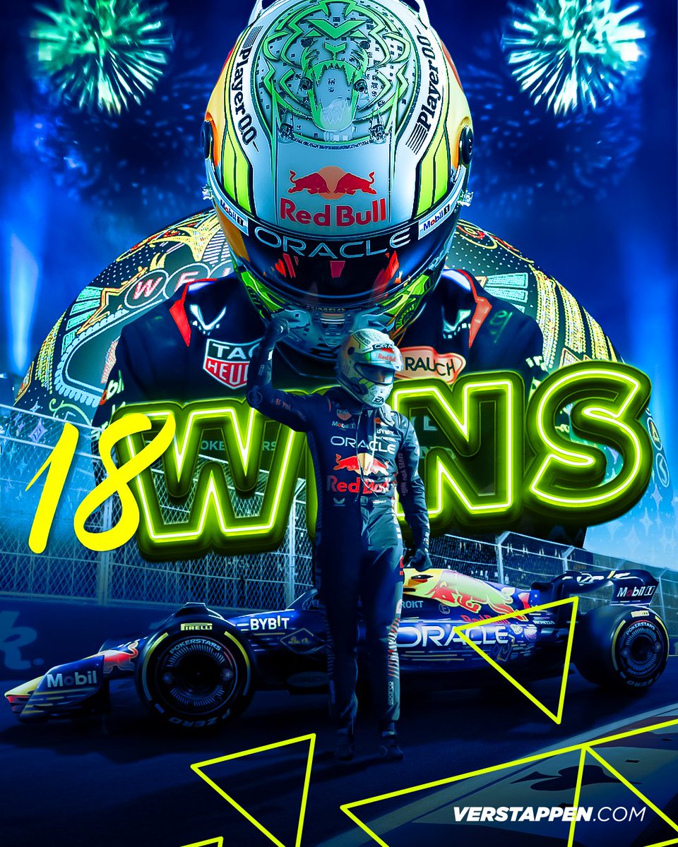 18 wins in a single F1 season!!! 🏆😱

Max wins under the lights 🤩 #LasVegasGP 🎰