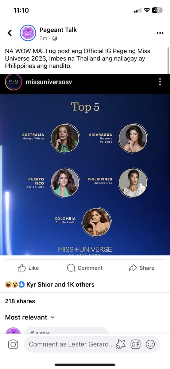 trevorscot98's tweet photo. Hmmm fishy 👀

#MissUniverse2023 #MichelleDee https://t.co/a9pRqRSil6