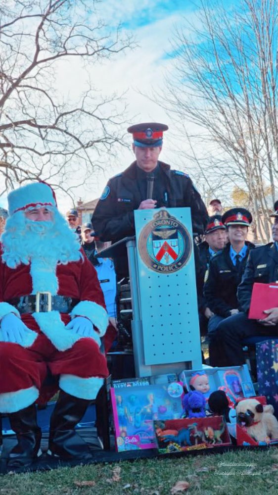 1/3: Alert!!! Fantastic kick off for the 30th (YES 30th!!) Toronto Police Service Auxiliary Toy Drive today at 43 Division!!!   Thank you so much to amazing volunteers (especially our Auxiliary members!!!), who make this happen every year, and to the corporate donors,
