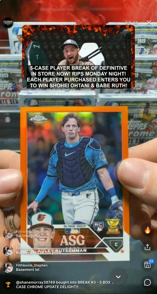 filthbombbreaks's tweet image. ⚡️Don’t miss Filthbomb Breaks's stream on Fanatics Live! 

🍿Derek is putting on a SHOW! Adley to /25!

👇🏼Join here to watch…just do it! 😂👇🏼
get.fanatics.live/X8WW/c4uvyh3d

#adley #baseballcards #sportscards