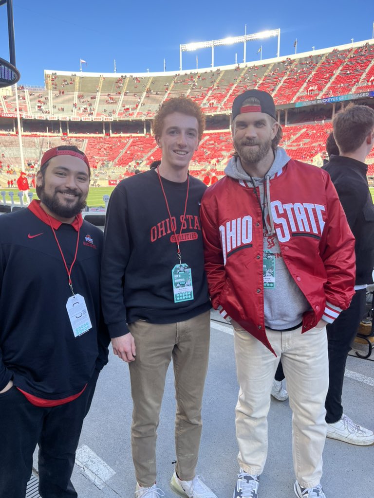 OhioState_GC's tweet photo. That’s a wrap from the ‘Shoe, 2023🌰🏈

@OhioStateFB @bryceharper3 @RyanShazier https://t.co/WNj7z8vdDA