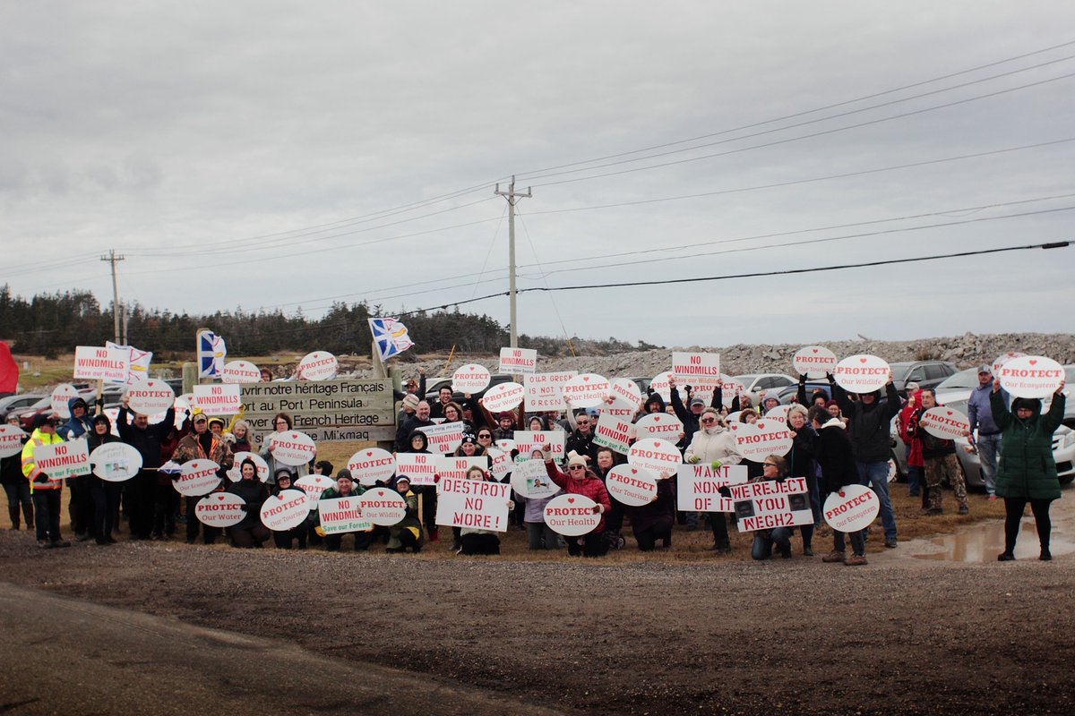 no_turbines's tweet image. Port au Port stands united! Community resists corporate mega-projects, protecting our home from unwanted industrialization.

#CommunityWins #nlpoli #newfoundland  #ProtectPortauPort #SustainableNotDestructive #EnergyNL #MyCNA #GreedEnergy #yyt #indigenous #cdnpol