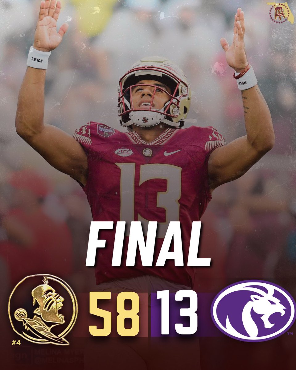 FSU_Barstool's tweet photo. NOLES WIN https://t.co/J2Z6Pc7046