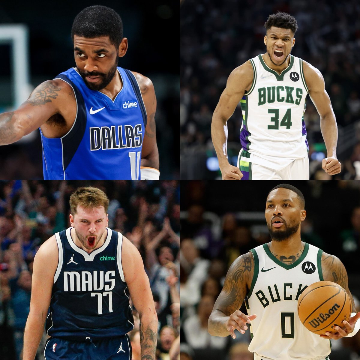 LegionHoops's tweet photo. Kyrie tonight:
39 points - 6 assists- 4 rebounds 

Giannis tonight:
40 points - 14 rebounds - 7 assists

Luka tonight:
35 points - 9 rebounds - 9 assists

Dame tonight:
27 points - 12 assists - 3 rebounds

What a game. 🔥 https://t.co/FZCcBzz4KS