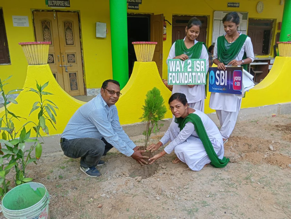 DK_Rise4Green's tweet photo. #SBI Banker to Every Indian + #WAY2 #ISR A Tree to be linked with Every #Aadhar #Pan #CASA. We are on the verge of completing 20K trees 75 Schools under the GoGreen @CGMSBIBhu and more to Go. 150 Trees Planted at #BirajaNursingCollege planting with #BMBinjharpur #SBI @C_P_Gurnani https://t.co/iEqx02lLN5