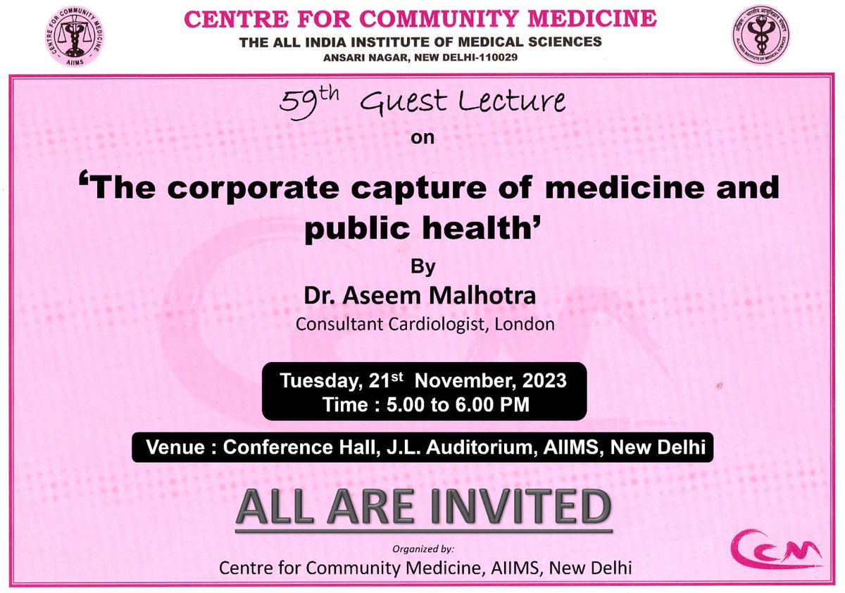 How do you awaken those that influence health policy of a country of 1.4 billion people? Honoured to be delivering the guest lecture at India’s number 1 medical institution to hundreds of doctors on Tuesday. Don’t underestimate the ripple effect of the truth @WHO. Let’s do this👊