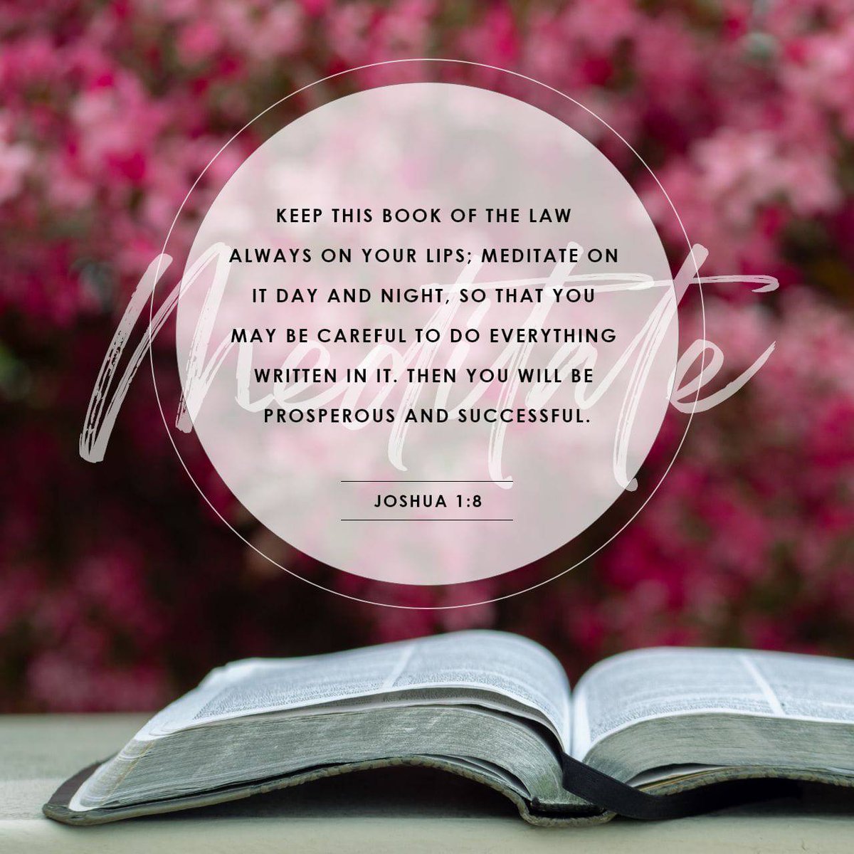 BDawlas's tweet photo. Joshua 1:8 NIV
[8] Keep this Book of the Law always on your lips; meditate on it day and night, so that you may be careful to do everything written in it. Then you will be prosperous and successful. https://t.co/ly6W5KylBp
