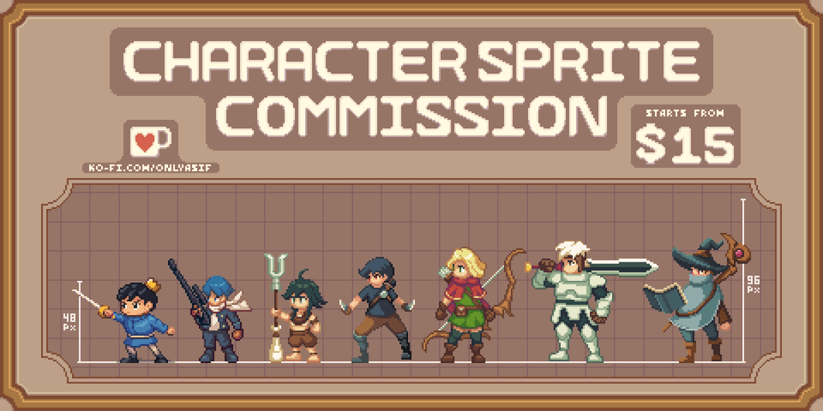 asifpx_'s tweet photo. On my way to being unemployed 🫠 so I'll put this up. RT is very much appreciated!

You know where to go 👀

Feel free to DM me for any questions, or if you'd like something other than characters!

#pixelart https://t.co/3uPz18sHi8