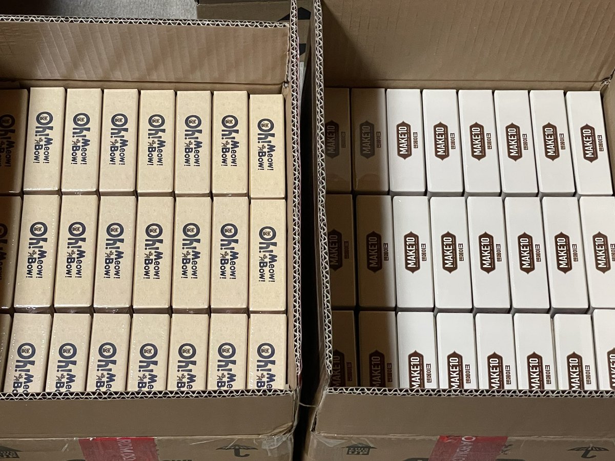 KABU_KEN65's tweet image. 韓国から荷物が無事に到着しました‼︎
23日(祝)のフォアシュピールでは予定通り、製品版で試遊して頂けます☆彡

x.com/shousandesuyo/…

現在ゲムマ2023秋にて取り置き予約中‼︎
◇予約フォーム↓
forms.gle/kNh95kZJCNFyiz…

#MAKE10
#OhMeowBow
#フォアシュピール2023秋
#ゲームマーケット2023秋