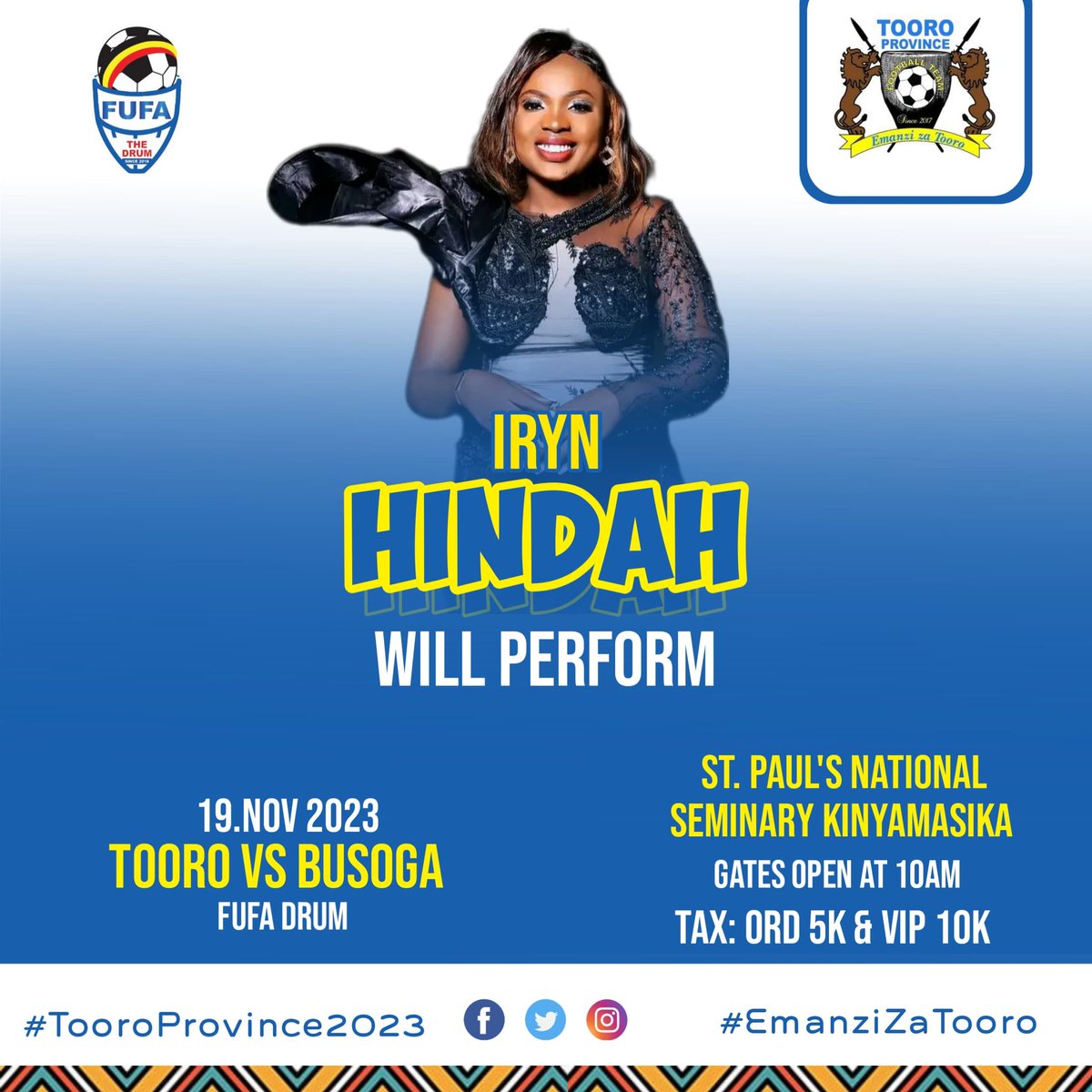 WycliffeJohnM's tweet photo. Hello @Novahsports kindly tell @ryganmulekezi ,@FaridahTN and @jbmutebi22 that the big day is here.

All entertainment from morning before the big one between Tooro and Busoga in the @FUFADrum.
@Joshfalconbacwa and @RuhwezaSylas are already in the VIP seats.
@AjunaJamesJr https://t.co/hFcnjeQW02