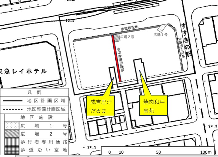 kotton105910's tweet photo. ココノススキノの土地は長方形じゃないんですよ。裏側に二か所、凹みがあるんです🧐

札幌の老舗の焼肉屋
「成吉思汗だるま」と「人情焼肉昌苑」。
いい場所だもんね、地権者が手放したくないのもわかるよねー🙃

当初の予定図なのですが間の歩行者専用通路ができているのかも早くみたいなぁ。 https://t.co/Ag1z2jvDaz