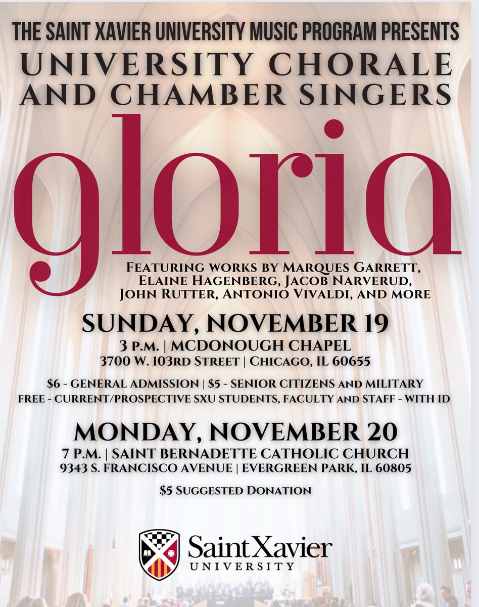 sxusings's tweet photo. Come listen! #SXUSings #WeAreSXU #Gloria #ChoralMusic #CollegiateChoir #ChamberSingers https://t.co/tUSUrVS9MB