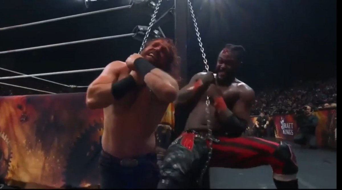 PrimeGodly's tweet photo. One of the most insane matches I've seen in a while. Idc man put the AEW world championship on Swerve NOW #AEWFullgear https://t.co/muBgdHe3pl