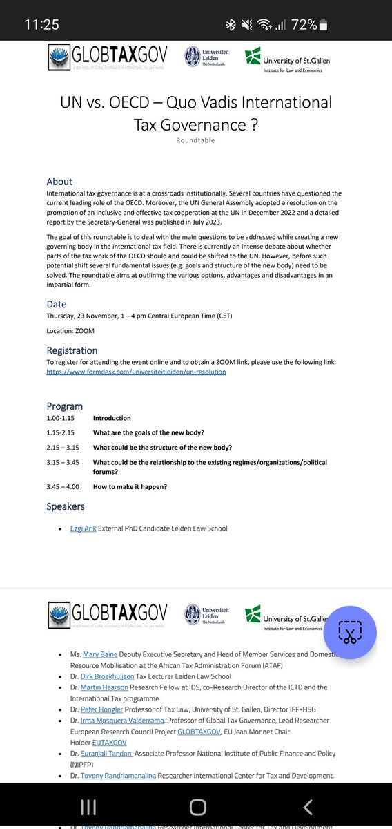 Registrations are open 23 Nov roundtable #UN  #OECD link fd24.formdesk.com/universiteitle…
see also blogpost Peter Hongler globtaxgov.weblog.leidenuniv.nl/2023/10/12/ple…
