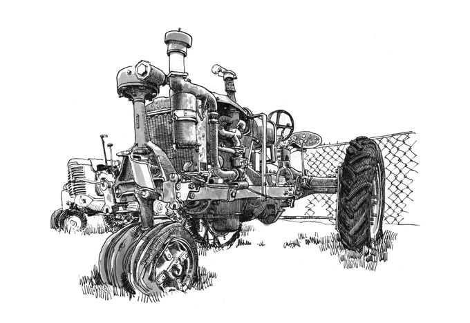 A thread of tractor sketches