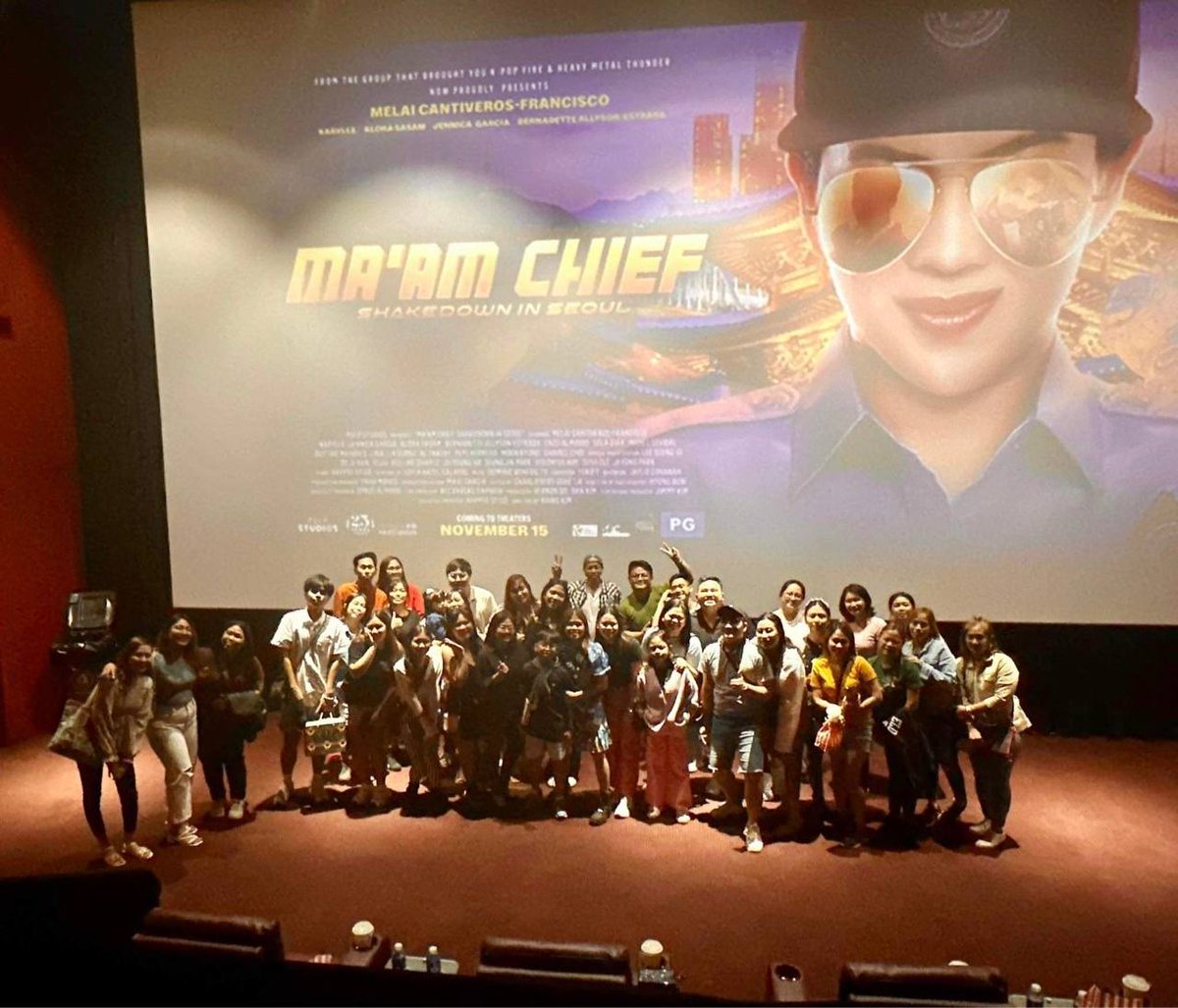 More, more, &amp; more Block Screenings for Ma'am Chief! 🫰👮‍♀️ 
Much appreciation to Team MELASON, led by Ms. Bevs, and Krimmillionaires! 💓

Sunday is famday kaya ayain na ang buong pamilya manood! 🤗 Ma'am Chief: Shakedown in Seoul is now showing in cinemas nationwide! 🫡 #MaamChief