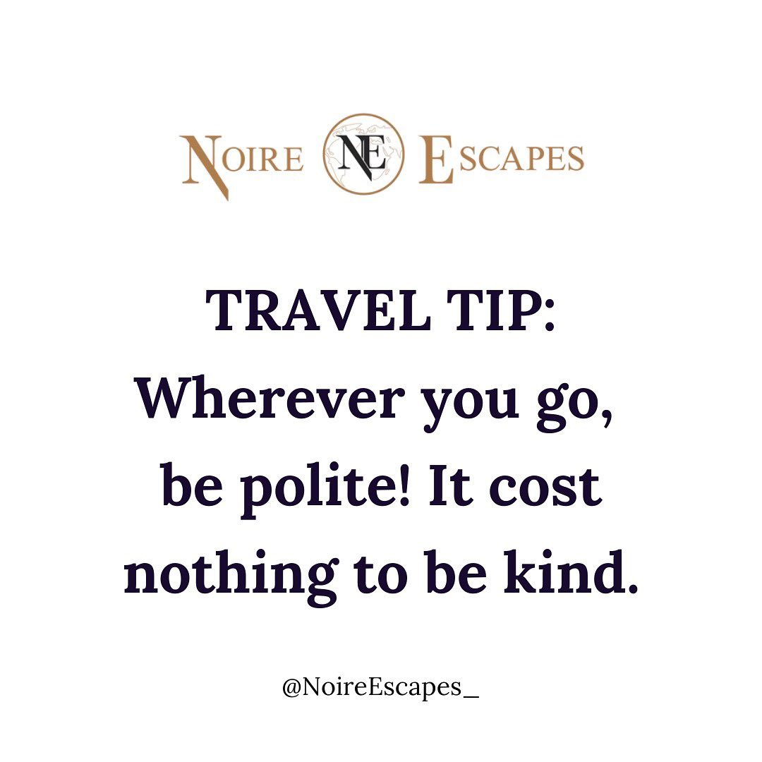 noireescapes's tweet photo. Correct?? 👀 Being polite and kind is a universal principle that transcends cultural and language barriers. 🙏🙏 It not only costs nothing but also enriches your travel experience and fosters positive interactions with people you meet along the way.

Book our 2024 Escapes! https://t.co/nmRhNn0SW6