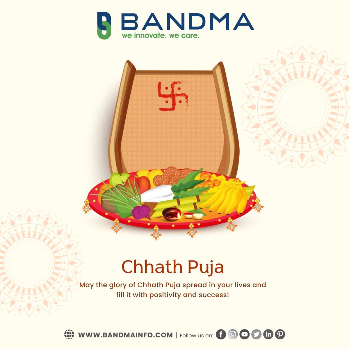 bandma_india's tweet photo. May the glory of Chhath Puja spread in your lives and fill it with positivity and success!☀️✨

☀️ 𝐇𝐚𝐩𝐩𝐲 𝐂𝐡𝐡𝐚𝐭𝐡 𝐏𝐮𝐣𝐚 ☀️

#bandma #bandmaindia #happychhathpuja #chhathpuja #packagingsolutions #HighSpeedTaping #OptimizedWorkflow #InnovativeMachinery https://t.co/029ceUpzni