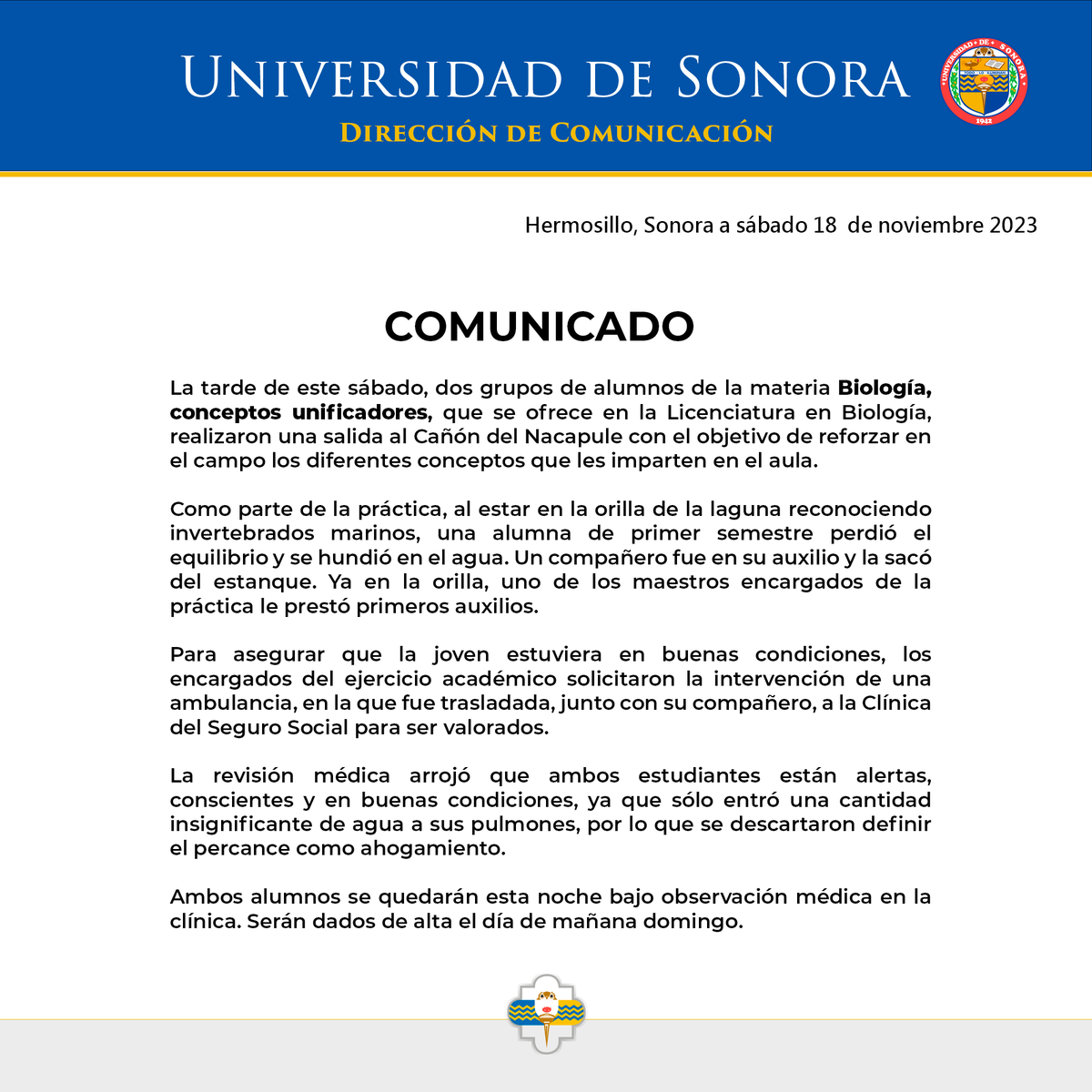 SoyUnison's tweet photo. Comunicado: https://t.co/3MJtg2OxMT