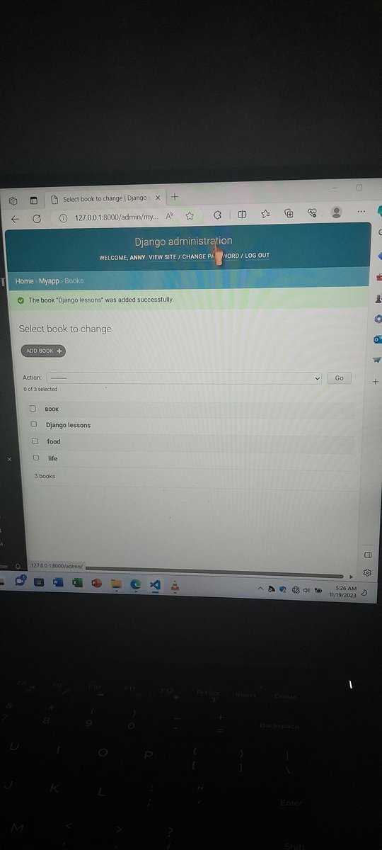 Annymmachi's tweet photo. Day8: learnt how to create my superuser, and it was fun because i learnt an easier way to save data in the database. https://t.co/wDXES85N3i