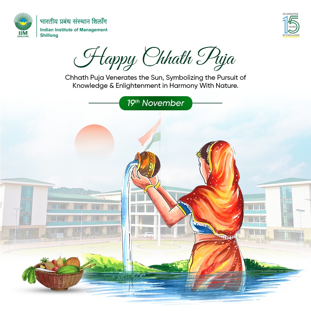 IIMShillong's tweet photo. Basking in the divine glow of the setting sun, may this Chhath Puja illuminate your life with joy, prosperity, and countless blessings. Happy Chhath Puja!
#ChhathPuja #DivineCelebration #SunsetRituals #HarmonyInNature #BlessingsOnWater #SacredTraditions https://t.co/Bt6Wn4WSeo