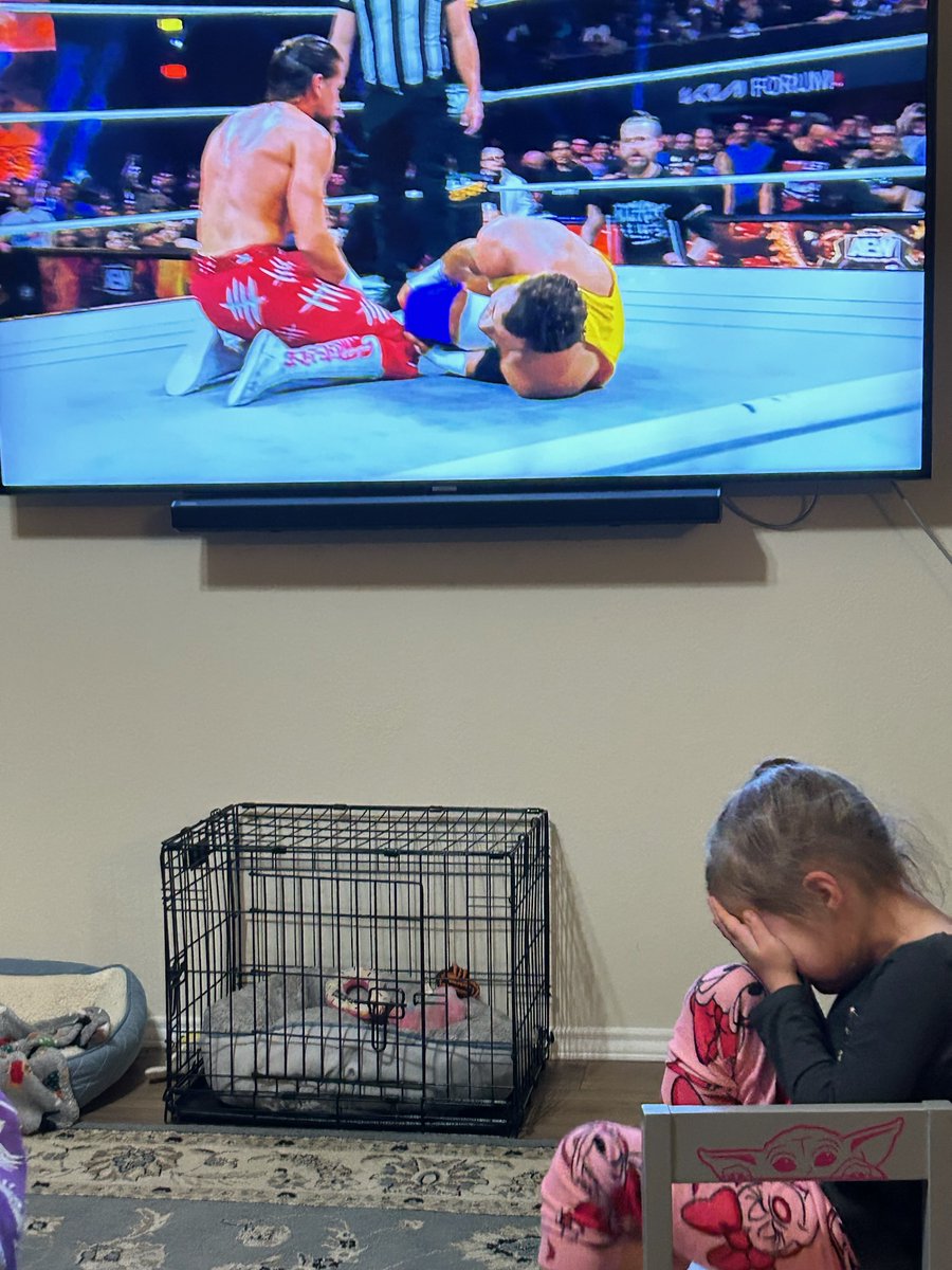 Trei231's tweet photo. When you think you're gonna see your favorite wrestler @AdamColePro compete #aew #baybay #FullGear https://t.co/Lcpv2ZBcUs