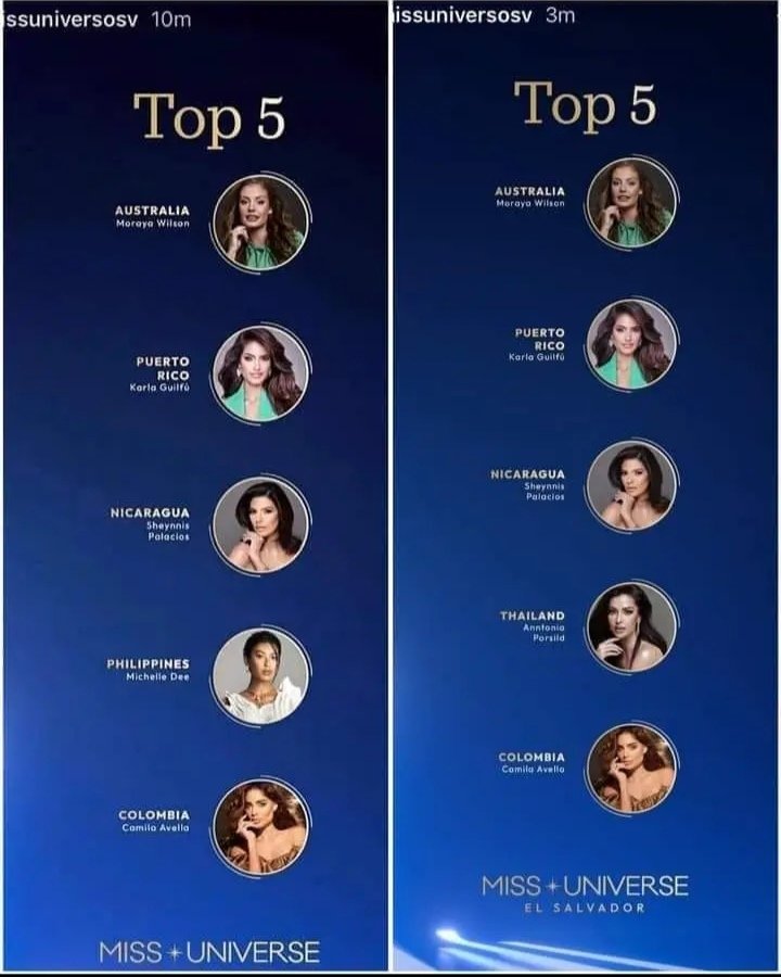Rodjian1's tweet photo. If yung kay Pia tinawag na 'Na Miss Columbia'
Ano naman tawag dito? 'na Miss Thailand'?? 🤣

#MichelleDee
#MissUniverse2023 https://t.co/1hyqNl7vsP