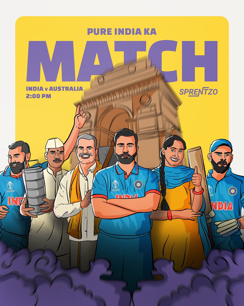 sprentzo's tweet photo. Today, all of India plays! 🇮🇳

A billion hearts go on to the pitch with the Indian cricket team as we take on the Aussies in the finals of the @cricketworldcup 🏆

Let's get this! 

#Cricket #CricketWorldCup #IndianCricket #CWC #CWC23 #CWC2023 #Sharma #Kohli #Shami #Virat #VK18 https://t.co/BaJw9Th0nF