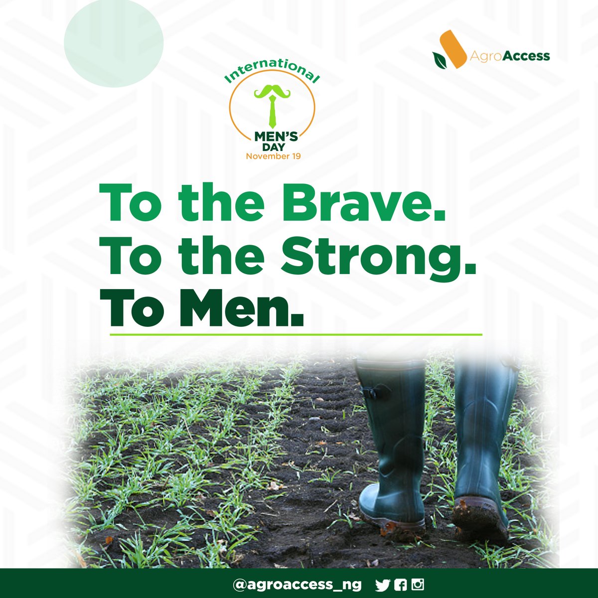 Agroaccess_ng's tweet photo. Today, we honour the resilience, strength, and positive contributions of men who make the World a better place.
Happy International Men's Day!
#newweek
#internationalmenday
#agribusiness
#agroaccess https://t.co/PY0vSTYPXb