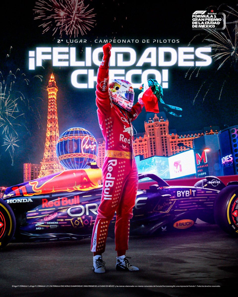 #F1 Checo Pérez realizó su mejor carrera desde Baku y es el subcampeón. Peleó hasta el final con Leclerc y terminó en el podio.