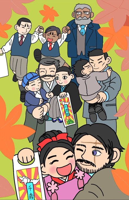 #ゴールデンカムイ版深夜の真剣お絵描き60分一本勝負【お題】文化、七五三、勤労感謝参加したさのあまり、遅刻の上に過去絵の再掲です申し訳ございません次回こそは… 