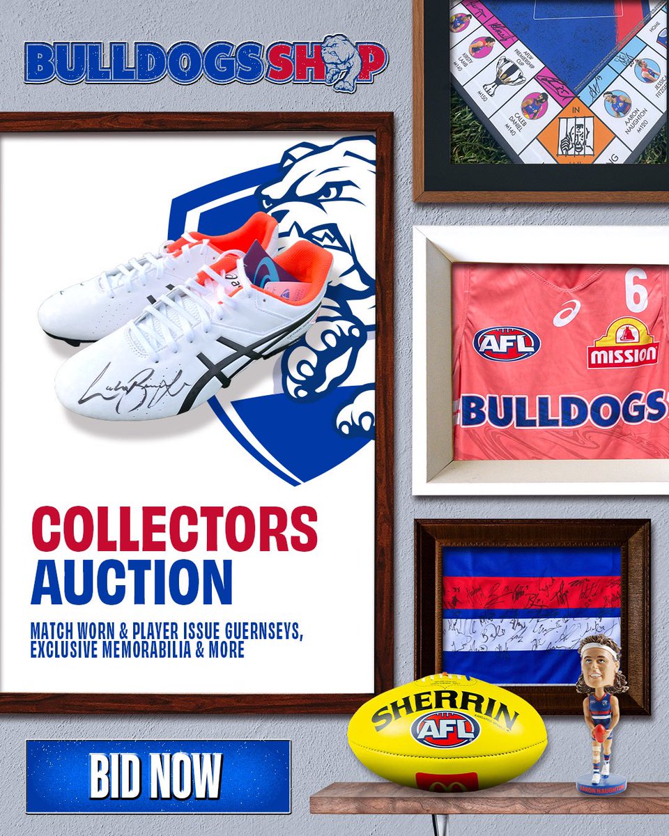 BulldogsShop's tweet photo. Collectors Auction is back!! Get your hands on some unique signed items and player issue Guernseys! Hit the link below to check out the great range of items on offer 📲

https://t.co/v8NQjIncww https://t.co/aGE9n3YAYv